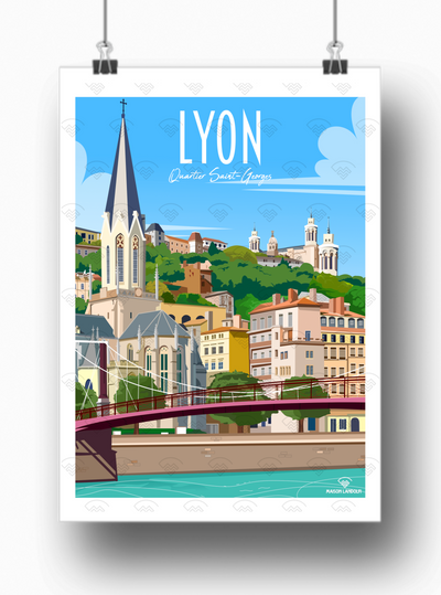 Affiche Lyon - Quartier Saint-Georges