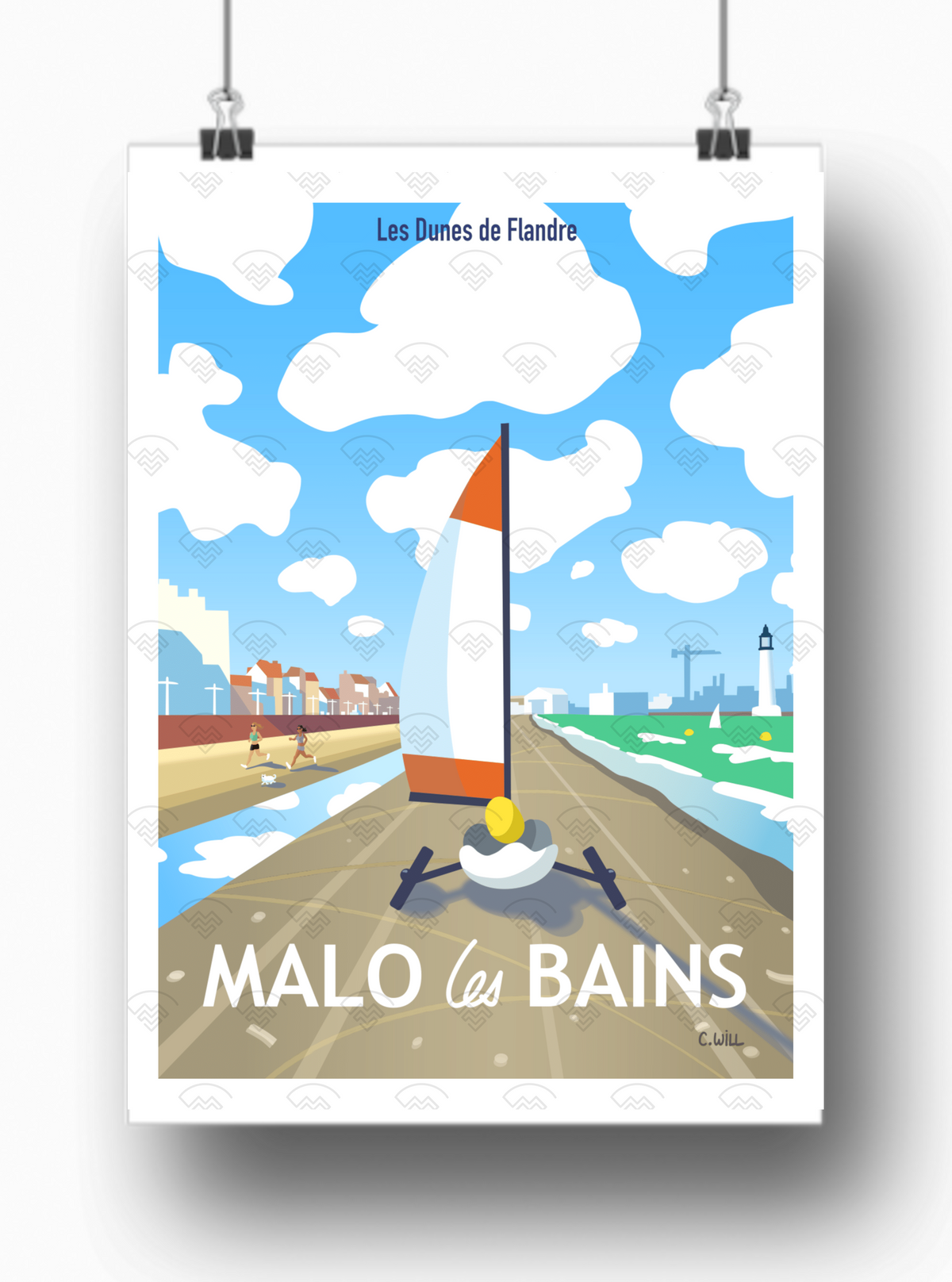 Affiche Malo-les-Bains par C.WILL