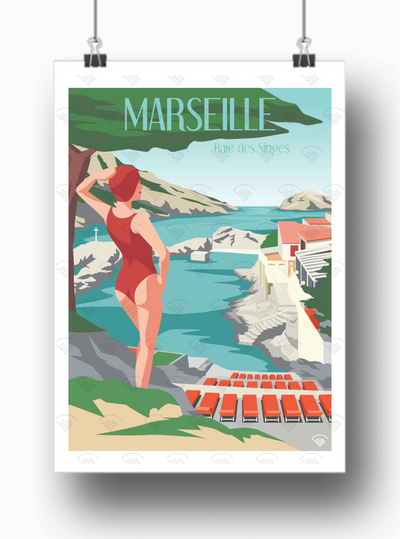 Affiche Marseille - Baie des singes