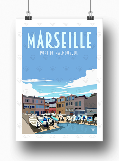 Affiche Marseille - Port de Malmousque