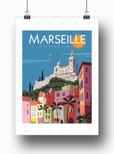 Affiche Marseille - La Bonne Mère par Gary Godel