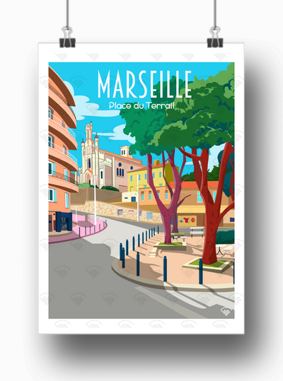 Affiche Marseille - Place du Terrail