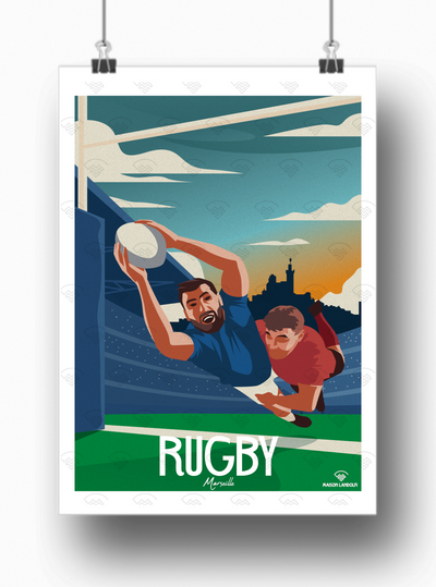 Affiche Rugby - Marseille