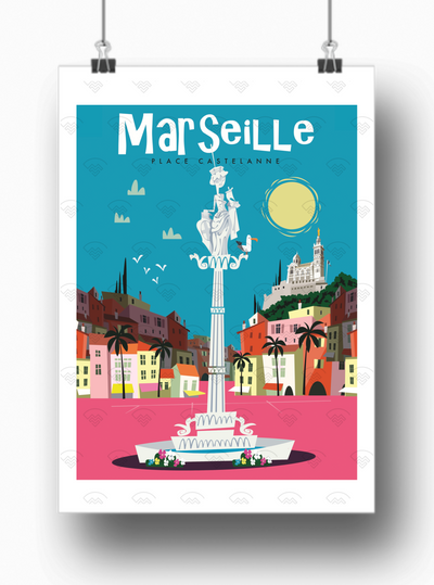Affiche Marseille - Castellane par Gary Godel