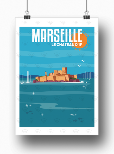 Affiche Marseille - Château d'If par Gary Godel