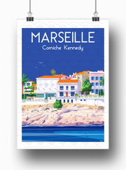 Affiche Marseille - Corniche Kennedy par Raphael Delerue