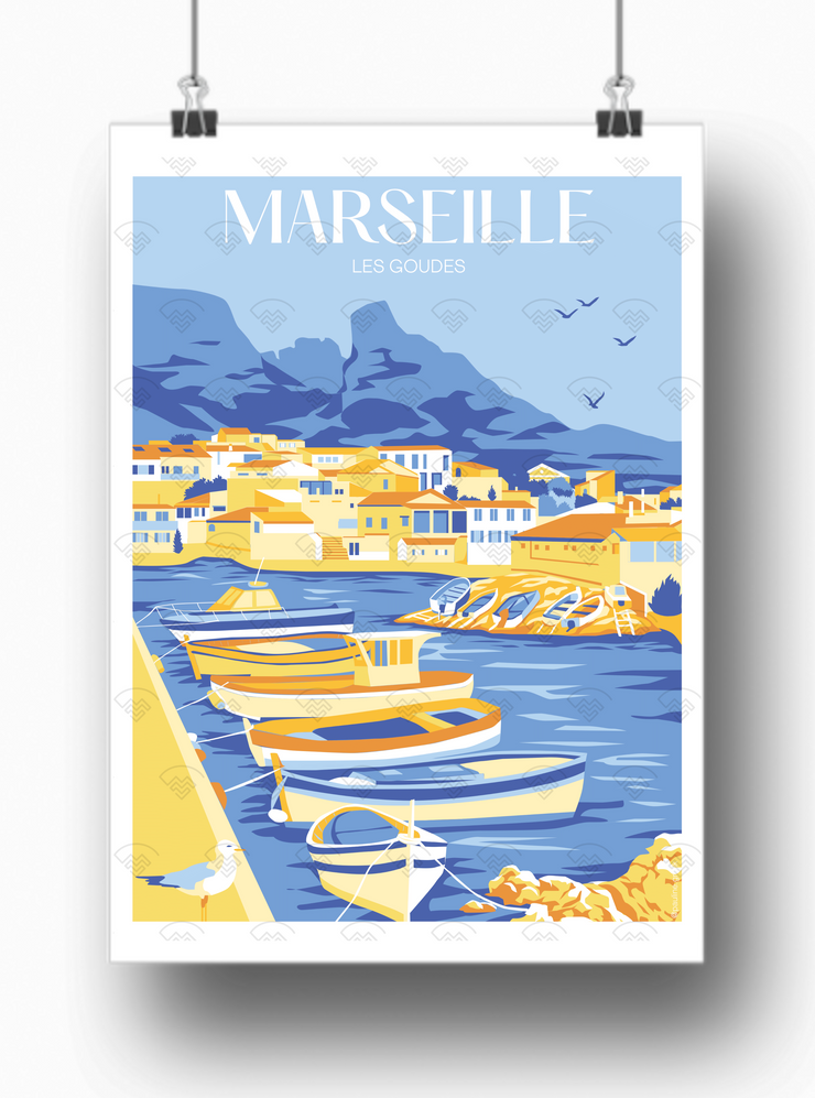 Affiche Marseille - Les Goudes par Pauline Grafik