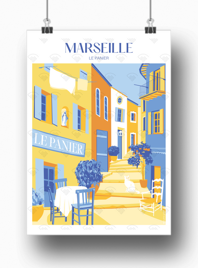 Affiche Marseille - Le Panier par Pauline Grafik