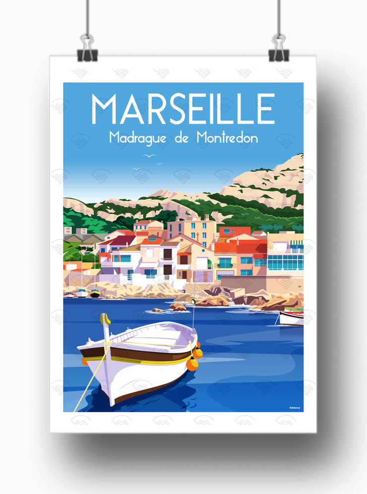 Affiche Marseille - Madrague de Montredon de Raphael Delerue