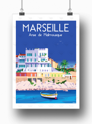 Affiche Marseille - Anse de Malmousque de Raphael Delerue