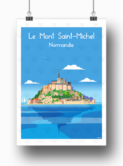 Affiche Normandie - Le Mont Saint-Michel de Raphaël Delerue