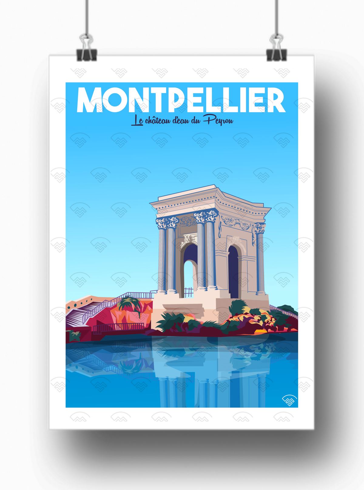 Affiche Montpellier - Château d'eau du Peyrou
