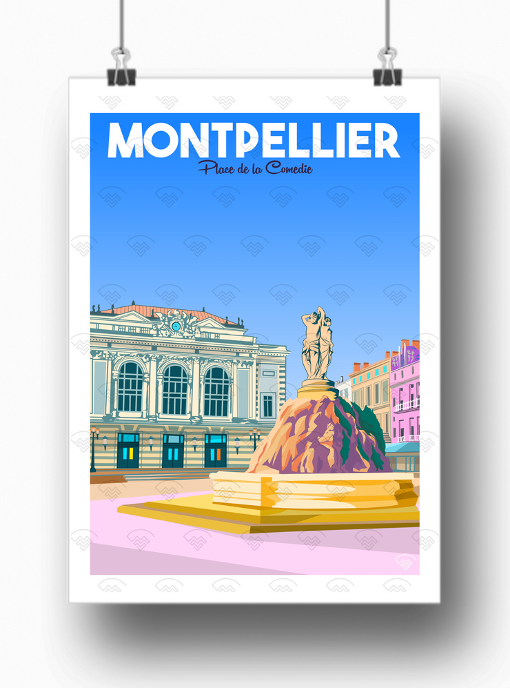 Affiche Montpellier - Place de la Comédie