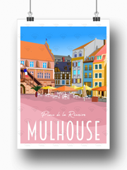 Affiche Mulhouse - Place de la Réunion
