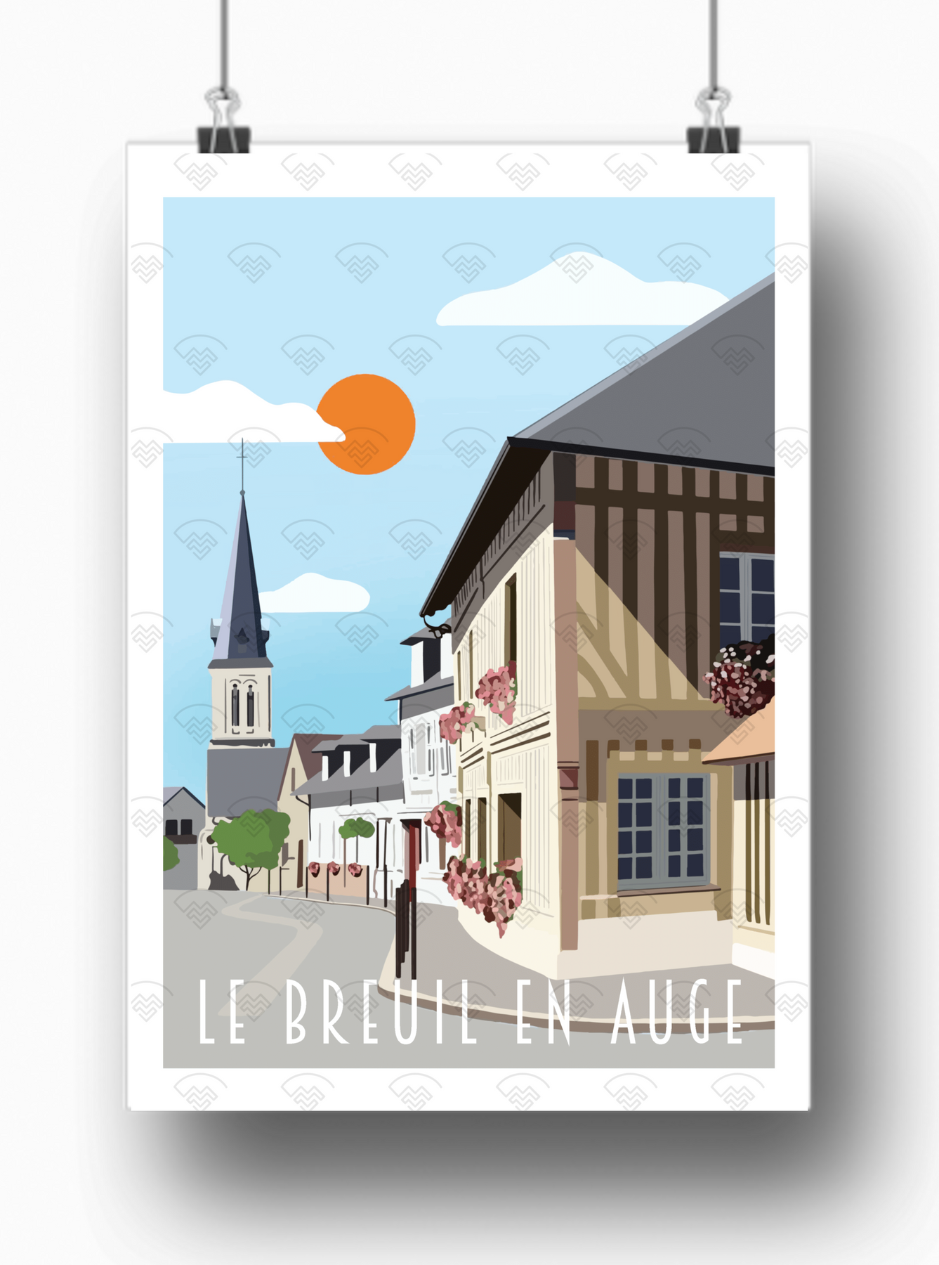 Gravure Signée – Maison Fleurie En Bretagne/Normandie – Tableau Mural Paysage