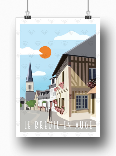 Affiche Normandie - Le Breuil-en-Auge