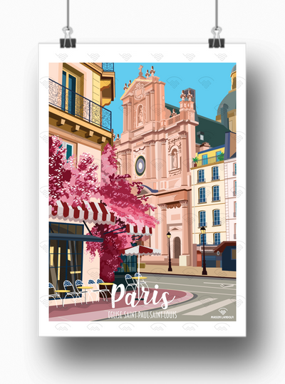 Affiche Paris - Eglise Saint-Paul-Saint-Louis