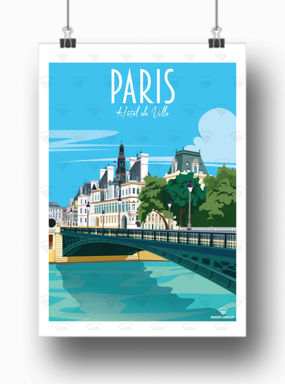 Affiche Paris - Hôtel de Ville