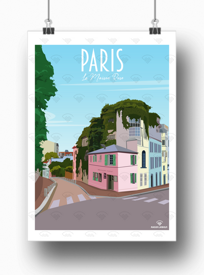 Affiche Paris - La Maison Rose