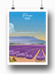 Affiche Provence - Champs de Lavande