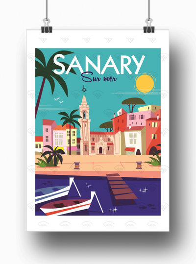 Affiche Sanary le Port par Gary Godel