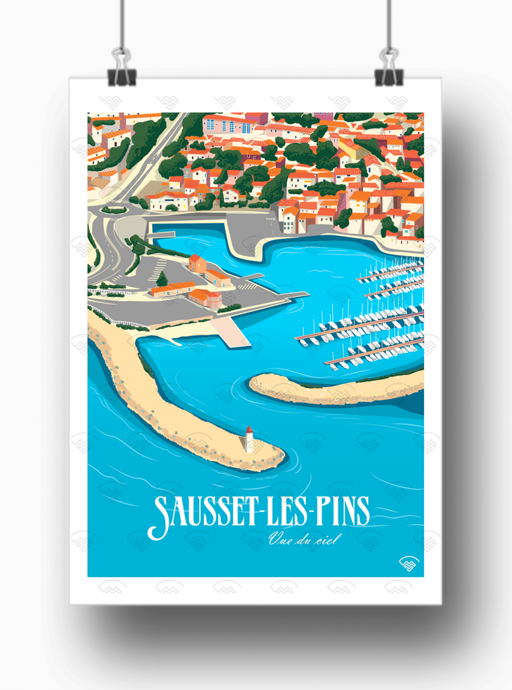 Affiche Sausset-Les-Pins - Vue du ciel