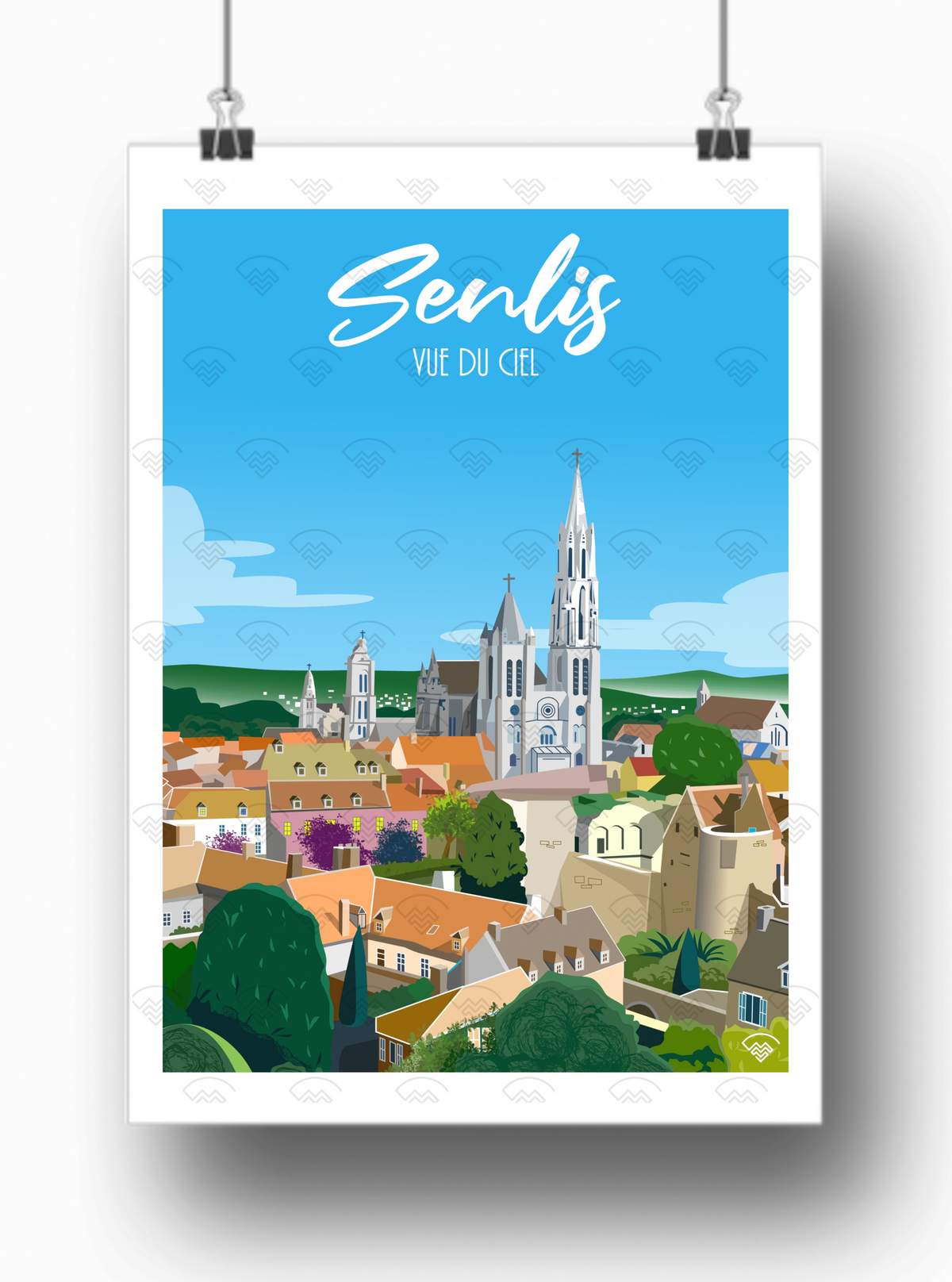 Affiche Senlis - Vue du ciel