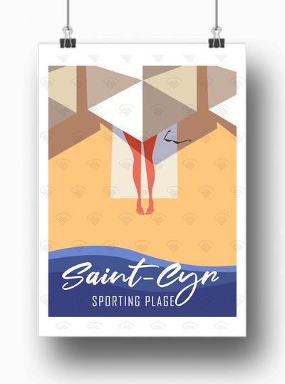 Affiche Saint-Cyr sur Mer - Le Sporting par Gary Godel