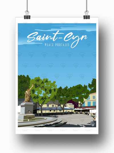 Affiche Saint-Cyr sur Mer - La place Portalis