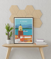 Affiche Saint-Tropez - Côte d'Azur par Maona Design