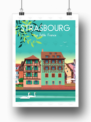 Affiche Strasbourg - La Petite France de Raphael Delerue