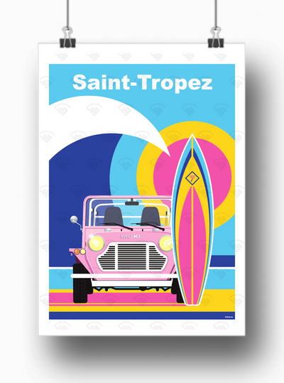 Affiche Saint-Tropez - Surf de Raphael Delerue