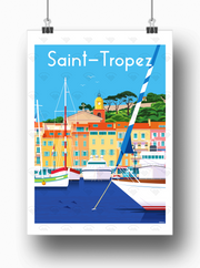 Affiche Saint-Tropez - Le port de Raphael Delerue