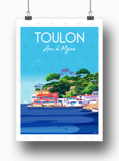 Affiche Toulon - Anse de Mejean de Raphael Delerue