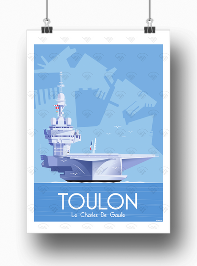 Affiche Toulon - Le Charles de Gaulle de Raphael Delerue