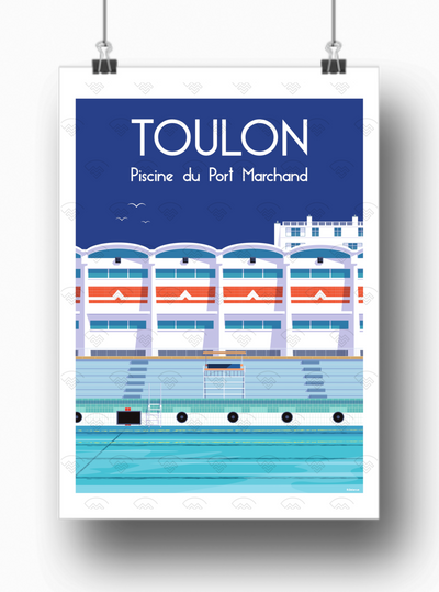Affiche Toulon - Piscine du port marchand de Raphael Delerue