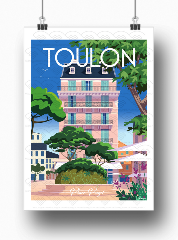 Affiche Toulon - Place Puget de Raphael Delerue