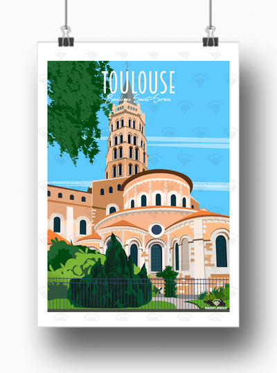 Affiche Toulouse - Basilique Saint-Sernin