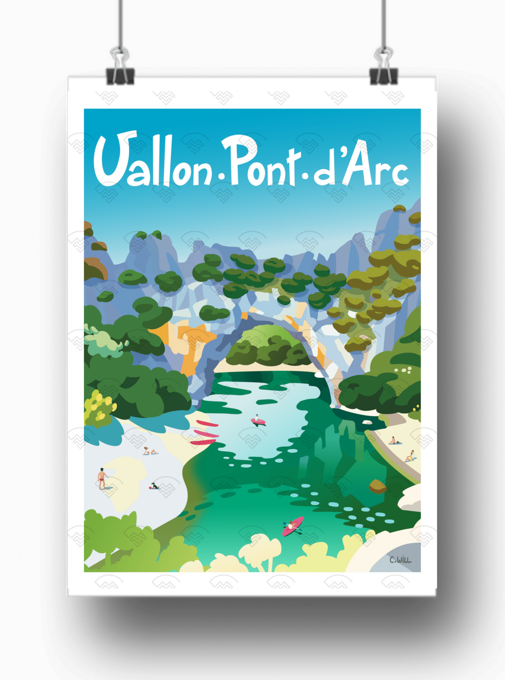 Affiche Vallon-Pont-d'Arc par C.WILL
