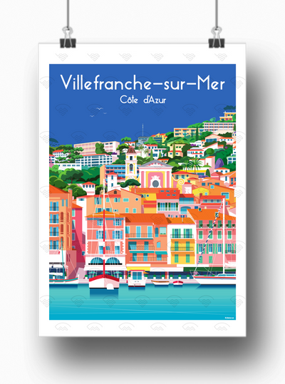 Affiche Villefranche-sur-mer de Raphael Delerue