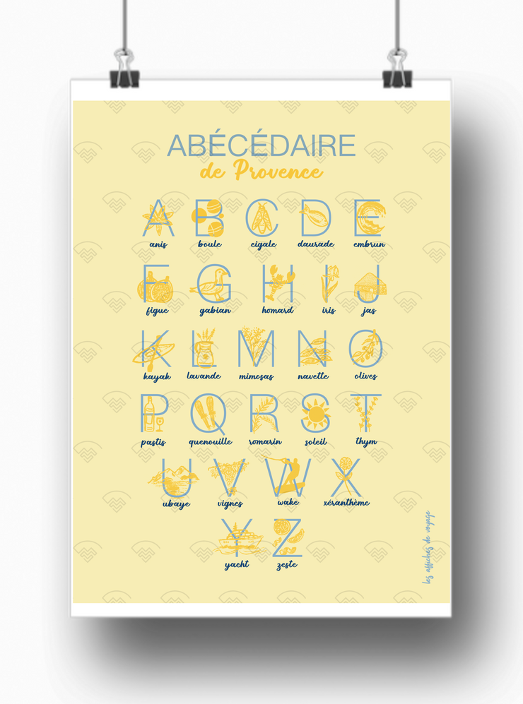 Affiche Abécédaire de Provence par Les Affiches de Voyage