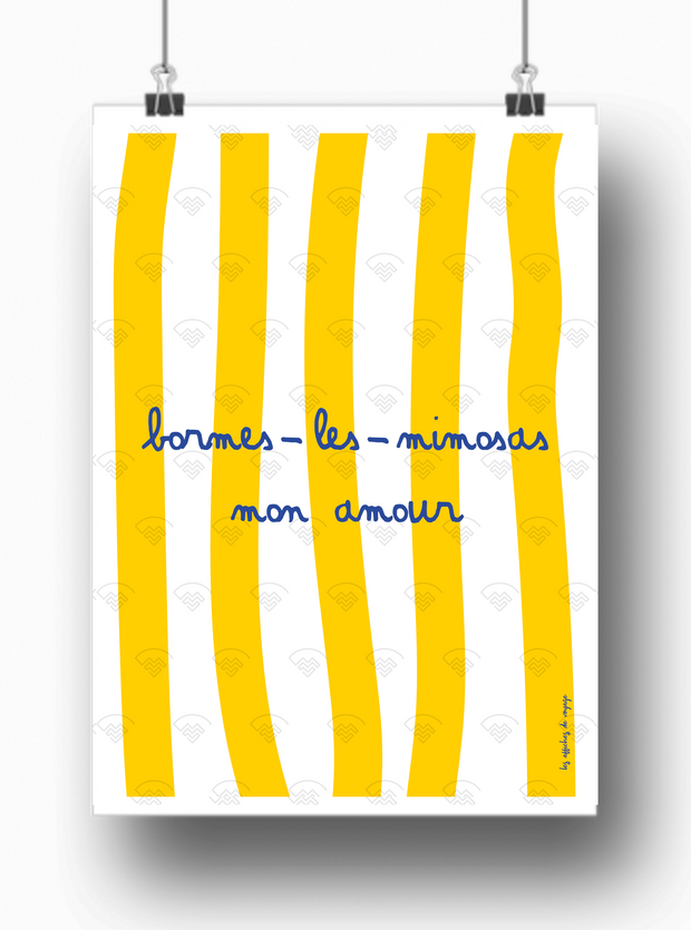 Bormes-les-Mimosas mon Amour par les Affiches de Voyage