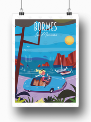 Affiche Bormes les Mimosas - Excursion en voiture par Gary Godel