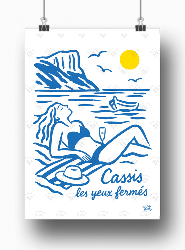 Affiche Cassis - Les yeux fermés par My City Memory