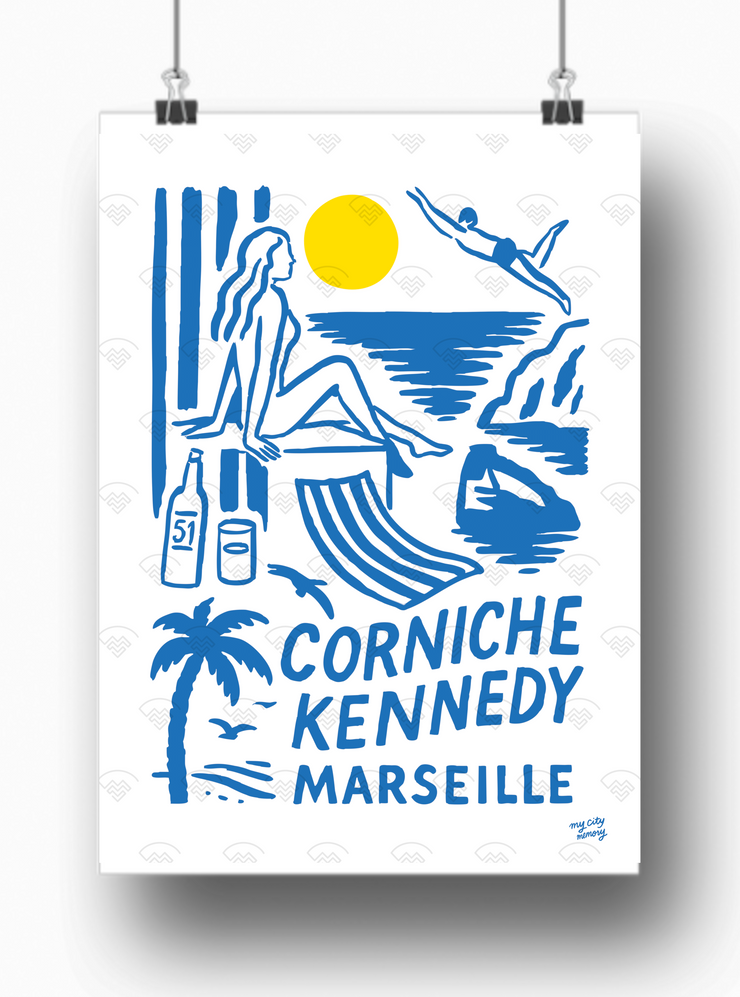 Affiche Marseille - Corniche par My City Memory