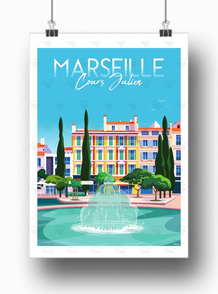 Affiche Marseille - Cours Julien par Delerue