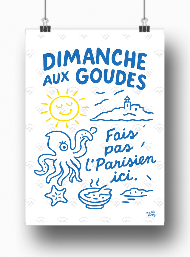 Affiche Marseille - Dimanche aux goudes par My City Memory