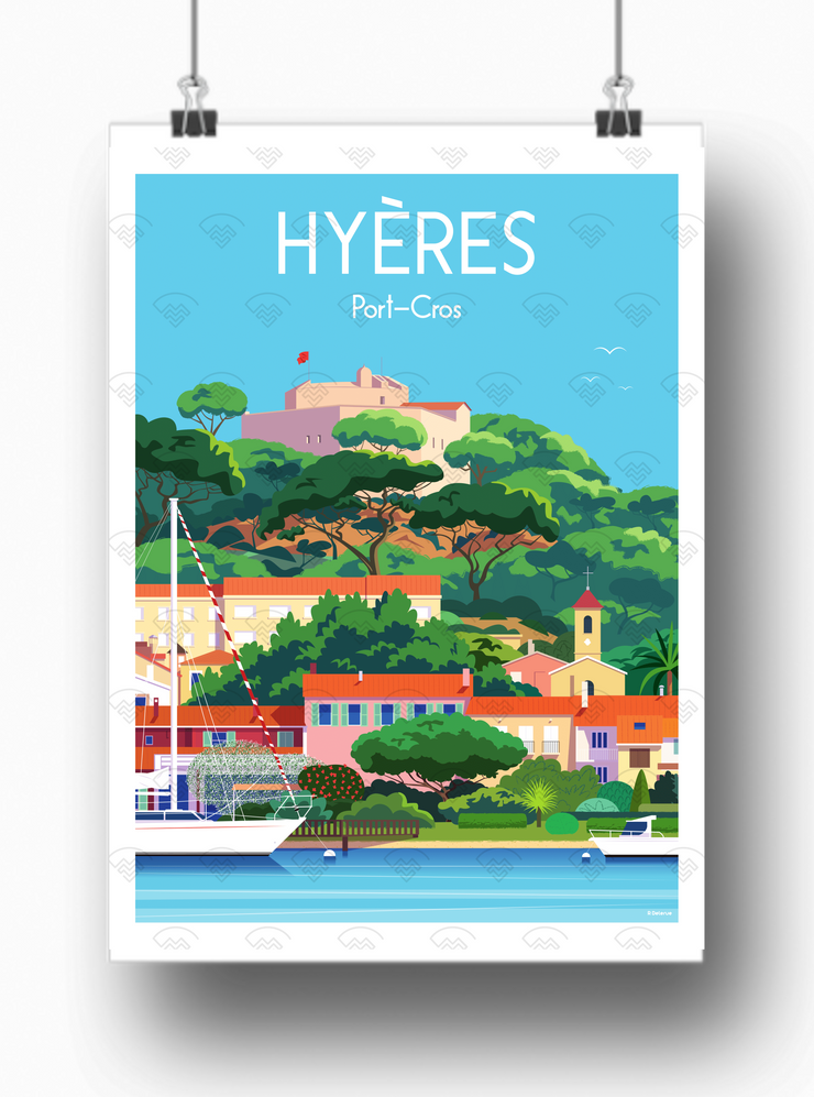 Affiche Hyères - Vue Port-Cros par Raphael Delerue
