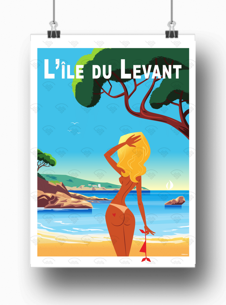 Affiche Hyères - Ile du Levant par Raphael Delerue