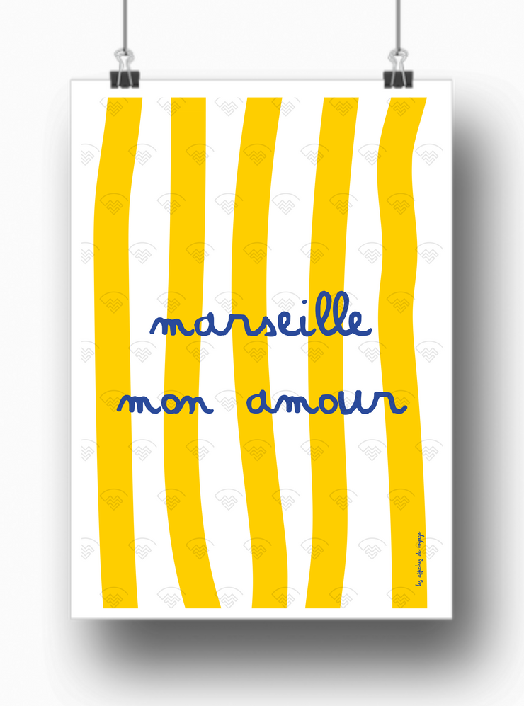Affiche Marseille mon Amour par les Affiches de Voyage